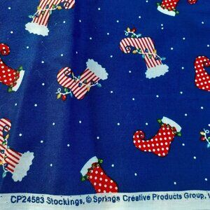Sewing Fabric Fancy Christmas Curl Toe Stockings  Crafts Quilting 2 yds x 45"